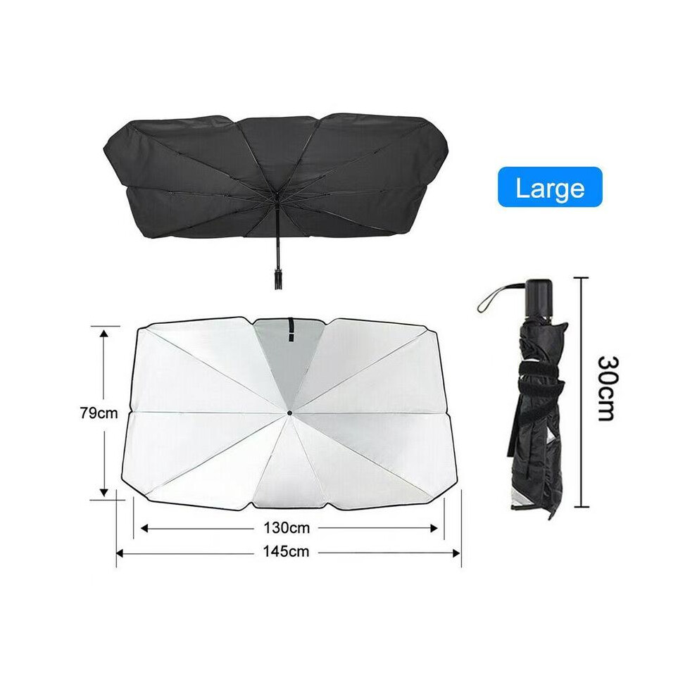 (Blcak) Portable Car Windshield Sunshade, Foldable Windshield Sun Umbrella, Car Exterior Accessories, Car Windshield Cooling Umbrella For Daily, 5011832451996