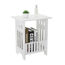 (2) CROWNSHOP Side Table Bedside Table Side Tables Bedroom Night Stand Storage Shelf 9mm Thickness for Living Room Home Bedroom White 1PCS 40 *