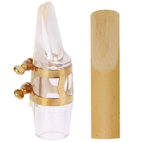 conjunto de bocal para saxofone alto com palheta e abraçadeira 2