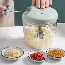 (Light Green, L) Manual Garlic Chopper, Multifunctional Mini Garlic Grinder, Garlic Grinder Masher Onion Chopper, Food Processors, Summer for Gift