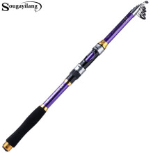 (Purple, 1.8M/5.9FT) Telescopic Fishing Rod without Spincast Reel, Portable Saltwater Fishing Rod, Travel Rod for Outdoor Fishing, Flyfishing, Solocamping,