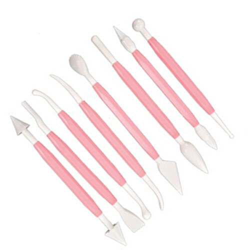 kit 8 em 1 para decoração de bolos e arte com açúcar rosa 2