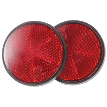 2 unidades refletor redondo plástico vermelho para carro, moto e bicicleta