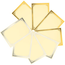 8 folhas papel certificado em branco para escola e escritório
