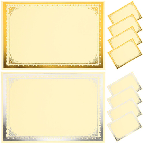 8 folhas papel certificado em branco para escola e escritório 2