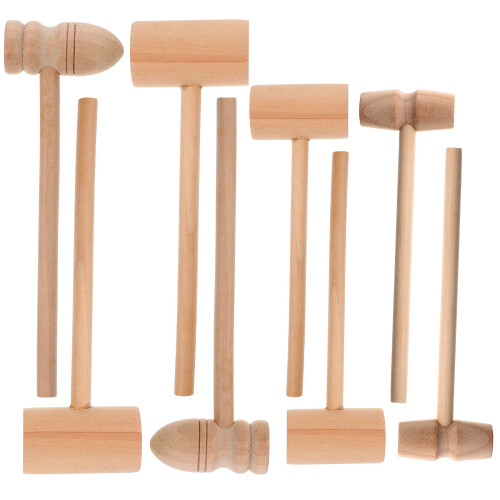 8 unids martelo de madeira prático brinquedo para crianças páscoa