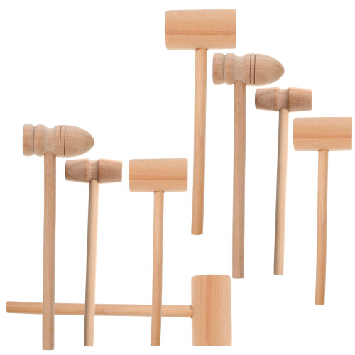 8 unids martelo de madeira prático brinquedo para crianças páscoa 2