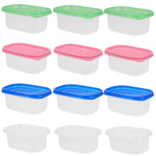 12 unid. caixas plásticas 280 ml c/ tampa p/ frutas e bolos