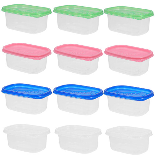 12 unid. caixas plásticas 280 ml c/ tampa p/ frutas e bolos