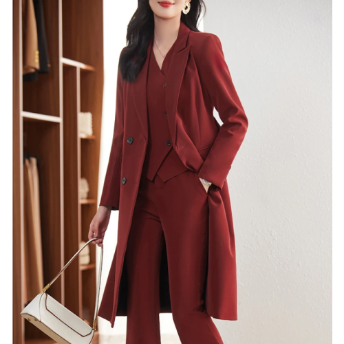 （S）Long Jacket Business Vest Pants Three Piece