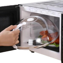 (Clear, one-size) Microwave Splash Cover with Handle, 1 Count Transparent Microwave Oven Food Cover, Clear Reusable Cooking Food Cover, Kitchen Heat