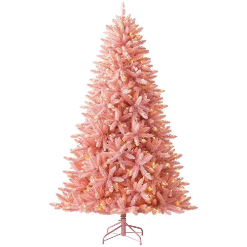 Christmas Tree Pink PVC Luminous with LED Lights 1