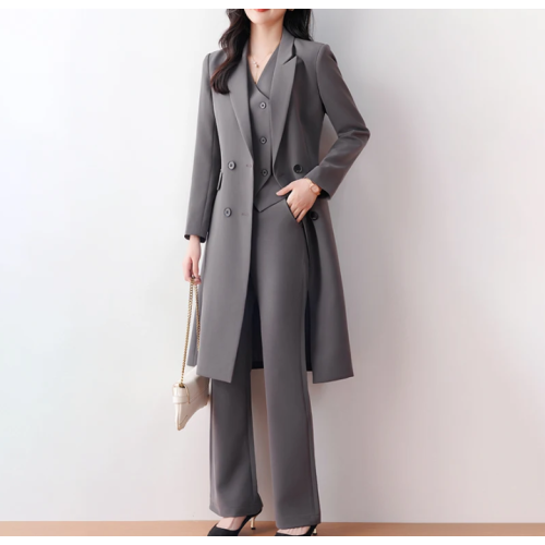（S）Long Jacket Business Vest Pants Three Piece