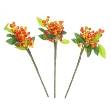 Decorative Holiday Berries Artificial Christmas Berry Decor Christmas Hotels Festivals Orange Foam Wire Silk Decoration 3PcsOrange27X9X9CM