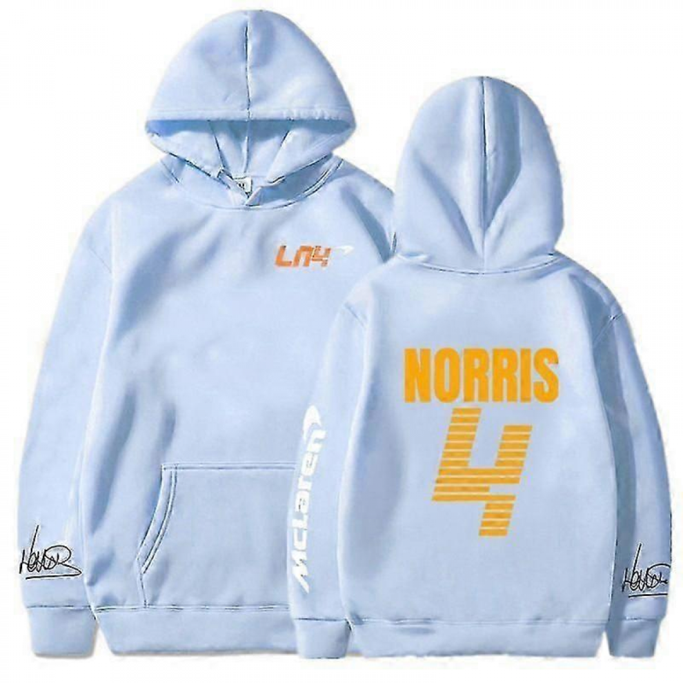 Mclaren F1 Hoodie Lando Norris 4 Letter Print Men's And Women's Sweatshirt Autumn/winter Casual Fashion Street Large Hoodielight blue2XL-image-OPC-PKJMM9J-NEW