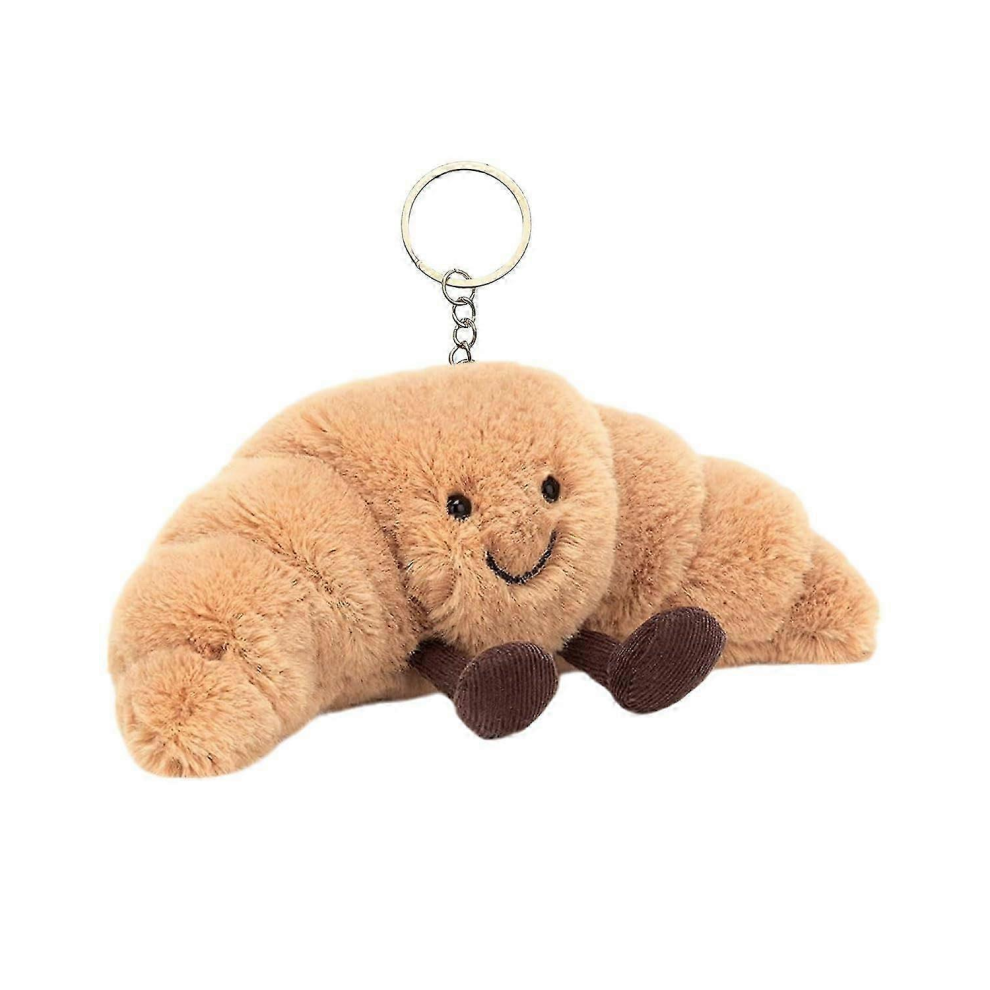 Croissant Keyring Plush Bag Charms for Bags Cute Bags Pendant Plush Keychain Soft Cuddly Toy Keyring as a Gift for Children Adults