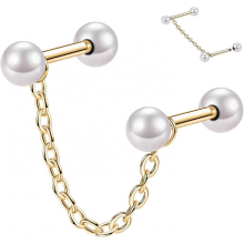 16g Cartilage Earrings Stud Tragus Barbell Conch Dangle Chain Earring Cartilage Jewelry 316L Surgical Steel Helix Barbell Earring Gold-Chain