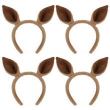 4p Animals Ear Kangaroo Ears Headband Realistic Fluffy Cat Bunny Dog Hairband Halloween Christmas Costume Cosplay Party