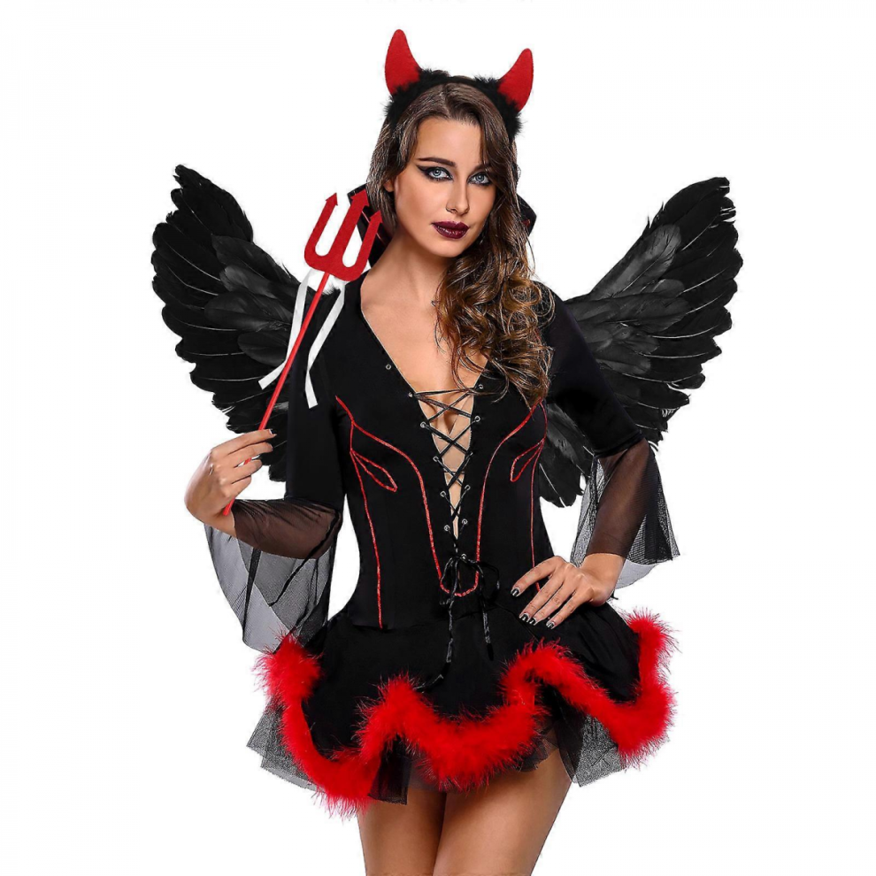 Black Wing Costume Set for Halloween Party Includes 3 PiecesBlack-image-OPC-PKJMPCP-NEW
