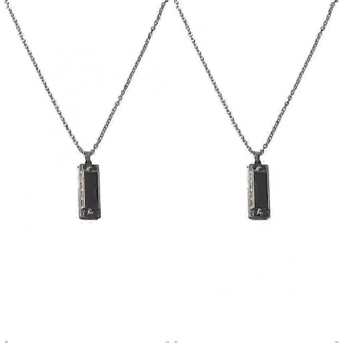 Silver Stainless Steel Harmonica Necklace for Decor with Workmanship and Portable DesignSilver35x3.5cm 1
