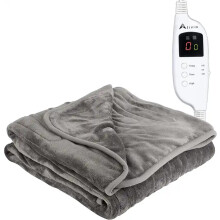 Alivio Premium Electric Heated Blanket with 7 Heat Levels & 9 Timer Modes (Grey)