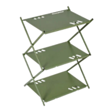 Portable Three-Tier Outdoor Folding Shelf for Camping, BBQ, and Garden Storage