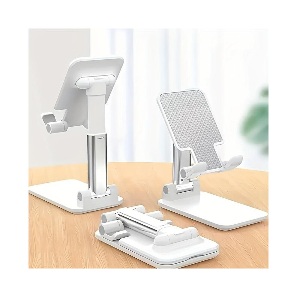 (Off 1 Piece) Foldable Desktop Phone Holder, Foldable Mobile Phone Tablet Stand Holder, Angle Height Adjustable White 5011832447517