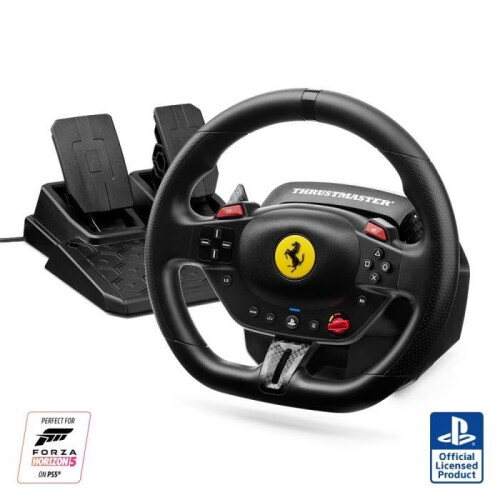 Thrustmaster Wheel + Pedals - Thrustmaster - T98-P Ferrari 296 GTB - Without audio system - Wired USB - Black