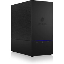 ICY BOX Caixa USB Raid para 2 discos rígidos de 2,5 polegadas e 3,5 USB 3.1 Gen2 (10 GB/s), USB-C, Raid 1, 0, JBOD.