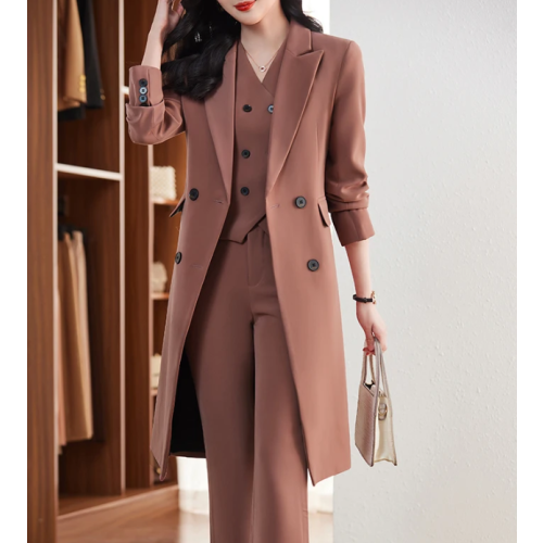 （S）Long Jacket Business Vest Pants Three Piece