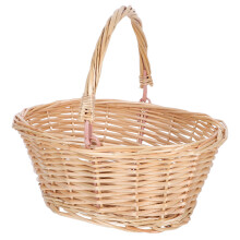 geflochtener Weidenkorb mit Griff, für Eier, Blumen, Picknick, Aufbewahrung