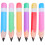 6 stk aufblasbare Bleistift-Ballons, bunt, Schulstart 9