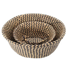 Woven Wicker Storage Baskets Seagrass Laundry Handmade Flower Pot