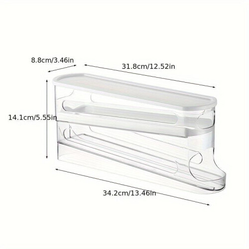 (Off White, 1count) Refrigerator Egg Storage Box, 1 Count Space Saving Rolling Egg Holder, Egg Storage Organizer, Kitchen Accessories, Home Supplies 1