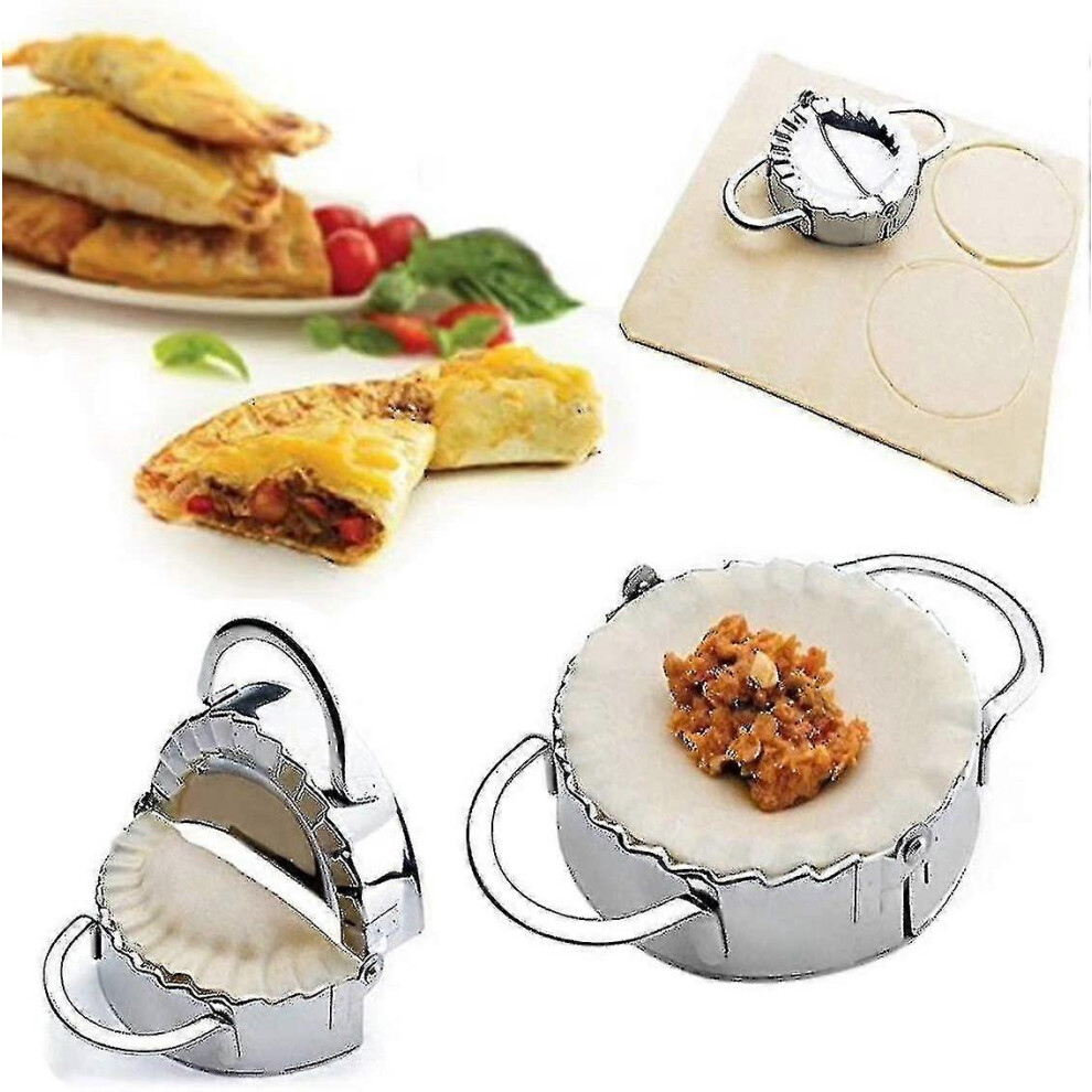 Stainless Steel Ravioli Press, Dough Cutter, Empanada Mold, Pierogi Wrapper, Pastry Tools - 9.5cm Wide