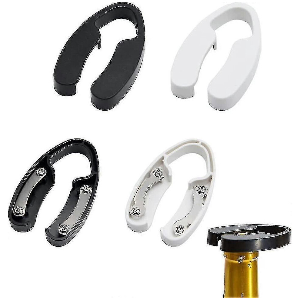Wheel Wine Bottle Opener, Plastic Foil Cutter, Wine Lovers Accessory (2 + 2 Black) White/Black