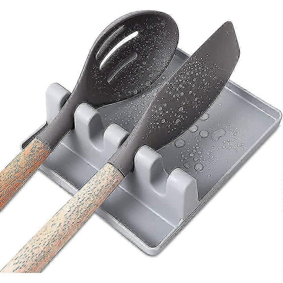 Silicone Utensil Holder, Heat Resistant, for Clean Kitchen and Grill, Pot Lid Holder, Forks, Knives, Spoons, Dishwasher Safe