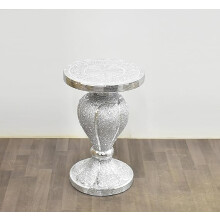 Crushed Diamond End Table Hourglass Round 60x40 Cm