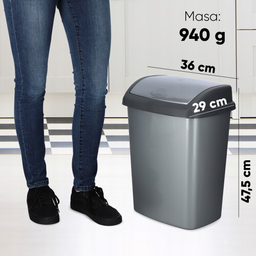 CURVER Kippbarer Abfallbehälter 25 L Graphit 1