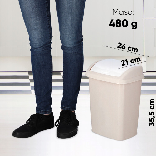 CURVER Kippbarer Abfallbehälter 10 L Beige 1