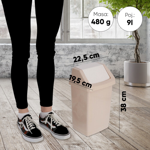 CURVER Kippbarer Abfallbehälter 9 L Beige 2