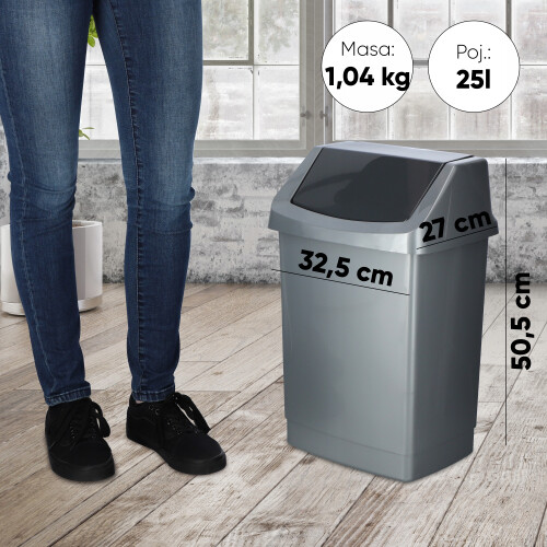 CURVER Kippbarer Abfallbehälter 25 L Graphit 2