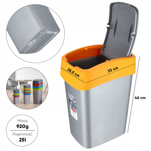 CURVER Abfallbehälter 25 L Orange 1