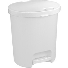 Poubelle à pédale blanche - CURVER - 25 L - Plastique - Avec couvercle - Garantie 2 ans