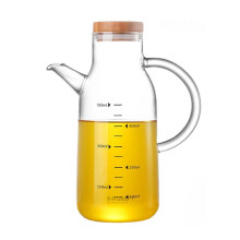ölfläschchen 550 ml borosilikatglas mit bambusdeckel, auslaufsicher
