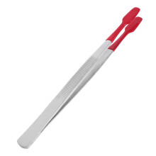 Stamp Tweezers with Rubber Tips Flat and Bent Head for Collecting