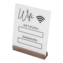 Acrylic Wifi Password Board with Wooden Base and Pen