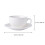 weiße Keramik Kaffeetasse 250 ml mit Tablett, Teetasse Set 6