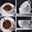 weiße Keramik Kaffeetasse 250 ml mit Tablett, Teetasse Set 8