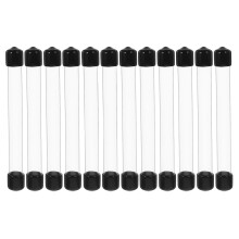 12pcs Transparent Hard Plastic Round Storage Tubes with Lids